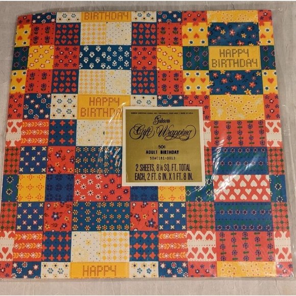 5 Vtg Wrapping Paper Birthday Flowers Gift Flat Fold Ephemera Journal Crafts New - Picture 2 of 12